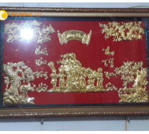 Quà tặng tranh mừng thọ cụ ông mạ vàng, KT 70x1m1