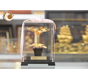 Biểu trưng hoa lan bằng đồng mạ vàng 24k