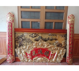Bộ hoành phi câu đối Đức Lưu Quang đẹp tinh xảo từng chi tiết