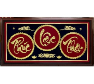 Bộ Tranh Chữ Phúc Lộc Thọ Dát Vàng