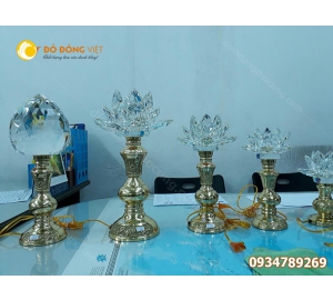 Đèn thờ cắm điện, đèn thờ cúng thân bằng đồng