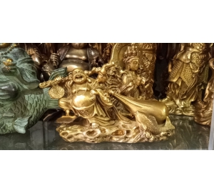 Tượng Phật Di Lặc bằng đồng vàng kéo túi tiền, đúc tượng Phật đồng giá rẻ tại Đồ đồng Việt