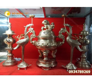 Đỉnh đồng, đỉnh thờ cúng bằng đồng đỏ cao 70cm mẫu đỉnh thờ hoa sòi