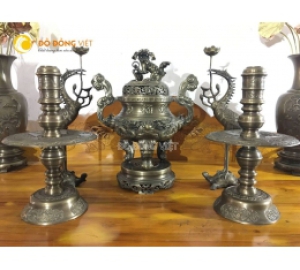 Đỉnh thờ hun xanh giả cổ, giá bán đỉnh đồng thờ cúng đẹp