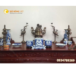 Giá bán bộ đỉnh đồng thờ cúng khảm ngũ sắc