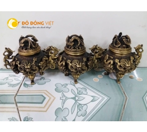 Lư đốt trầm hương đúc nổi làm màu tuyệt đẹp