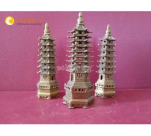 Tháp văn xương bằng đồng trấn phong thủy KT 15 cm 20 cm