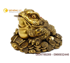 Thiềm thừ cóc vàng 3 chân bằng đồng tài lộc