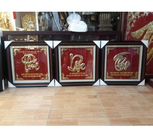 Bộ tranh chữ đồng Phúc Lộc Thọ làm quà mừng thọ ý nghĩa