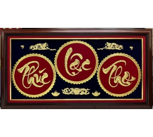 Tranh chữ Phúc Lộc Thọ thư pháp bằng đồng giá rẻ