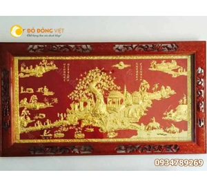 Tranh đồng quê bằng đồng mạ vàng