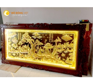 Tranh Đồng Quê Bằng Đồng Đẹp Trang Trí Phòng Khách