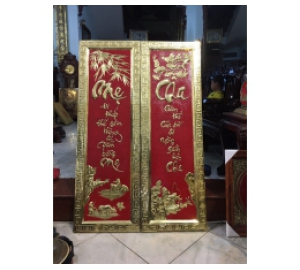 Tranh đồng thư pháp chữ Cha Mẹ, tranh đồng quà tặng ý nghĩa