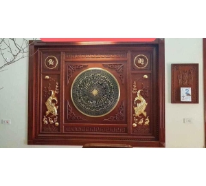 Tranh mặt trống đồng đúc cá chép đẹp tinh xảo từng chi tiết