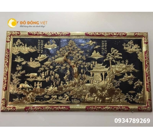 Tranh vinh quy bái tổ bằng đồng 1m2x2m30