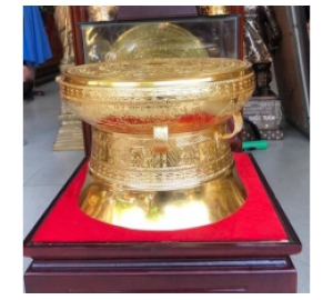 Trống đồng quà tặng mạ vàng, trống đồng thu nhỏ làm quà lưu niệm