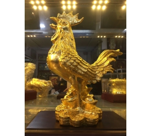 Tượng gà trống mạ vàng, giá bán tượng gà mạ vàng cao cấp