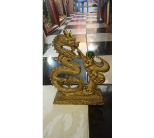 Tượng rồng phong thủy tạo hình chữ phúc phun cầu lửa