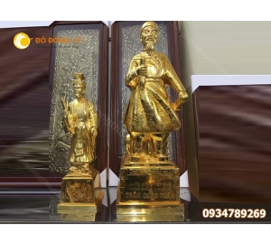 Tượng Trần Quốc Tuần bằng đồng mạ vàng cao 30cm