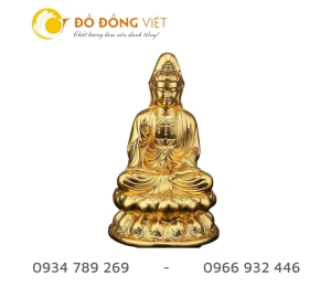 Đúc tượng phật bà quan âm bằng đồng mạ vàng, báo giá đúc tượng Phật đồng