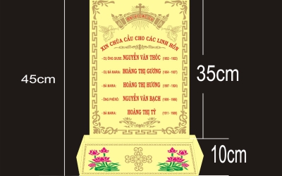 BÀI VỊ BẰNG ĐỒNG THỜ CÚNG 