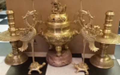 Bộ đỉnh đồng vàng bóng hàng chuẩn chất lượng giá tại xưởng sản xuất