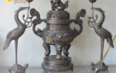 Bộ lư đồng thờ cúng tam sự mẫu đẹp chất lượng cao 70 cm 
