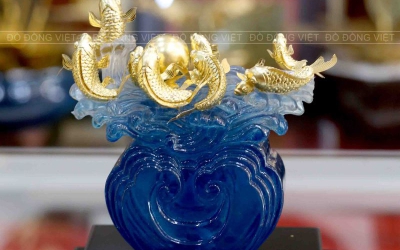 Biểu trưng cửu ngư quần hội đẹp tinh xảo