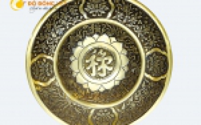 Mâm bồng thờ cúng mẫu 1 - Chạm chữ Phúc nổi Đồng Đại Bái