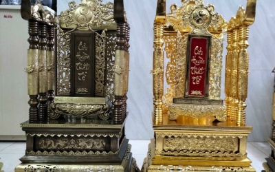 Mẫu Ngai Thờ  Bài Vị Bằng Đồng Thờ Cúng