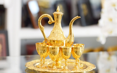 Địa chỉ bán bộ bình rượu mạ vàng 24k cao cấp làm quà tặng đối tác