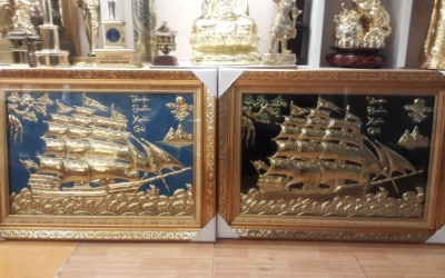 Quà tặng khai trương độc đáo- tranh đồng thuận buồm xuôi gió