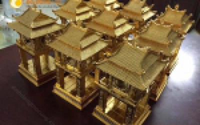 Quà Tết 2021 khách hàng đến Hà Nội, Mô Hình Khuê Văn Các Bằng Đồng Mạ Vàng Giá Rẻ