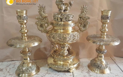 Rước tài lộc vào nhà khi bài trí bàn thờ với bộ đồ thờ này