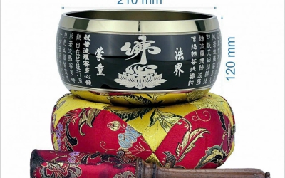 CHUÔNG GÕ KINH BÁT NHÃ BẰNG ĐỒNG THAU CÓ HỌA TIẾT 