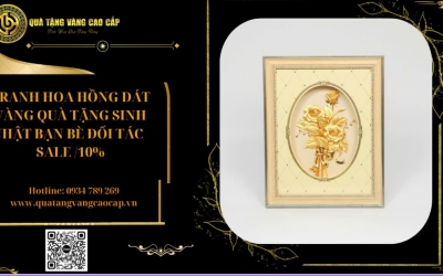 TRANH HOA HỒNG DÁT VÀNG QUÀ TẶNG CHO PHÁI ĐẸP